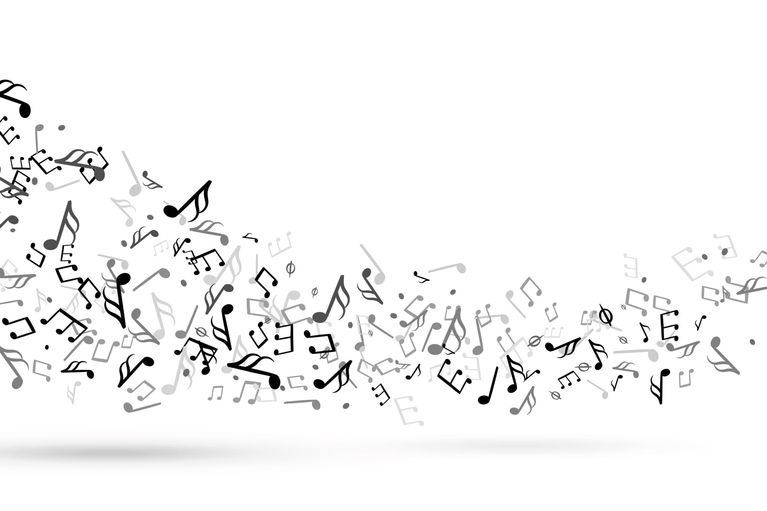 Music notes swirl stock